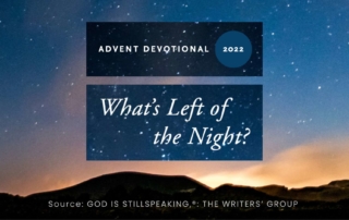 Advent devotional 2022 what's left of the night on starry sky background