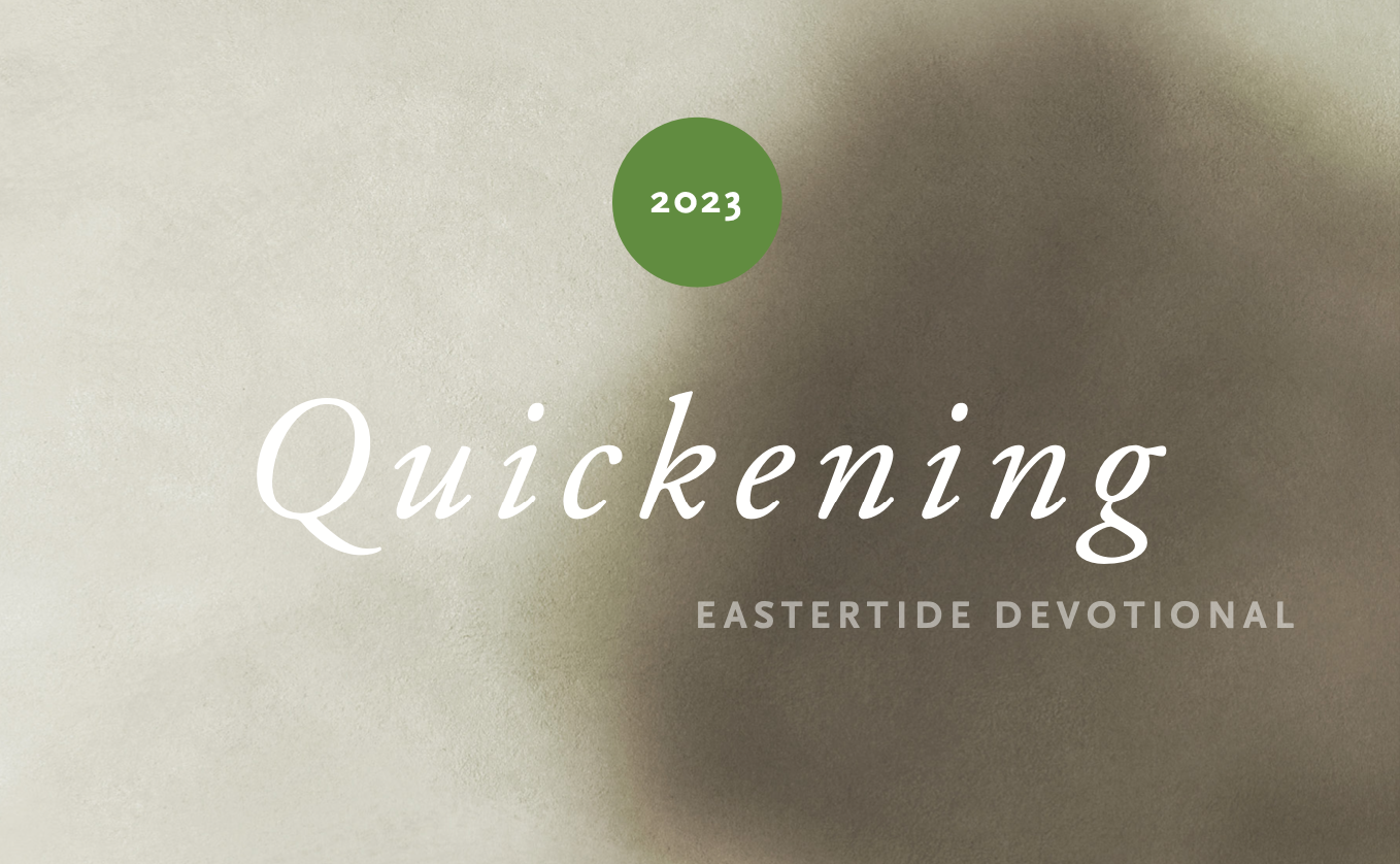 screenshot of portion of Eastertide devotional cover title is quickening