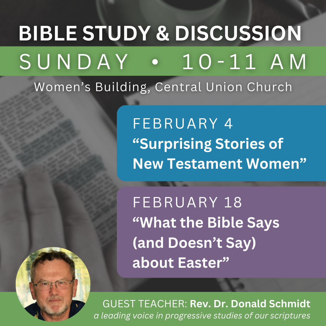 bible study and discussion on february 4 and february 18 with guest teacher donald schmidt