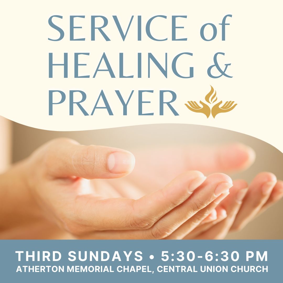 info graphic for service of healing prayer open hands