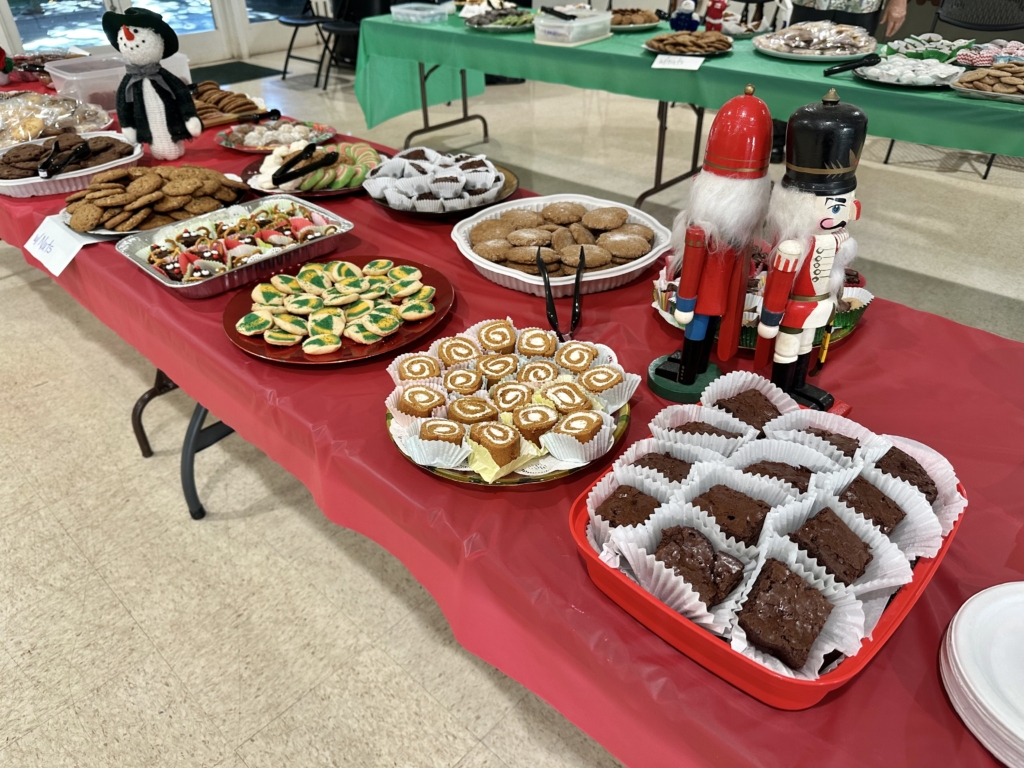 table of holiday cookies