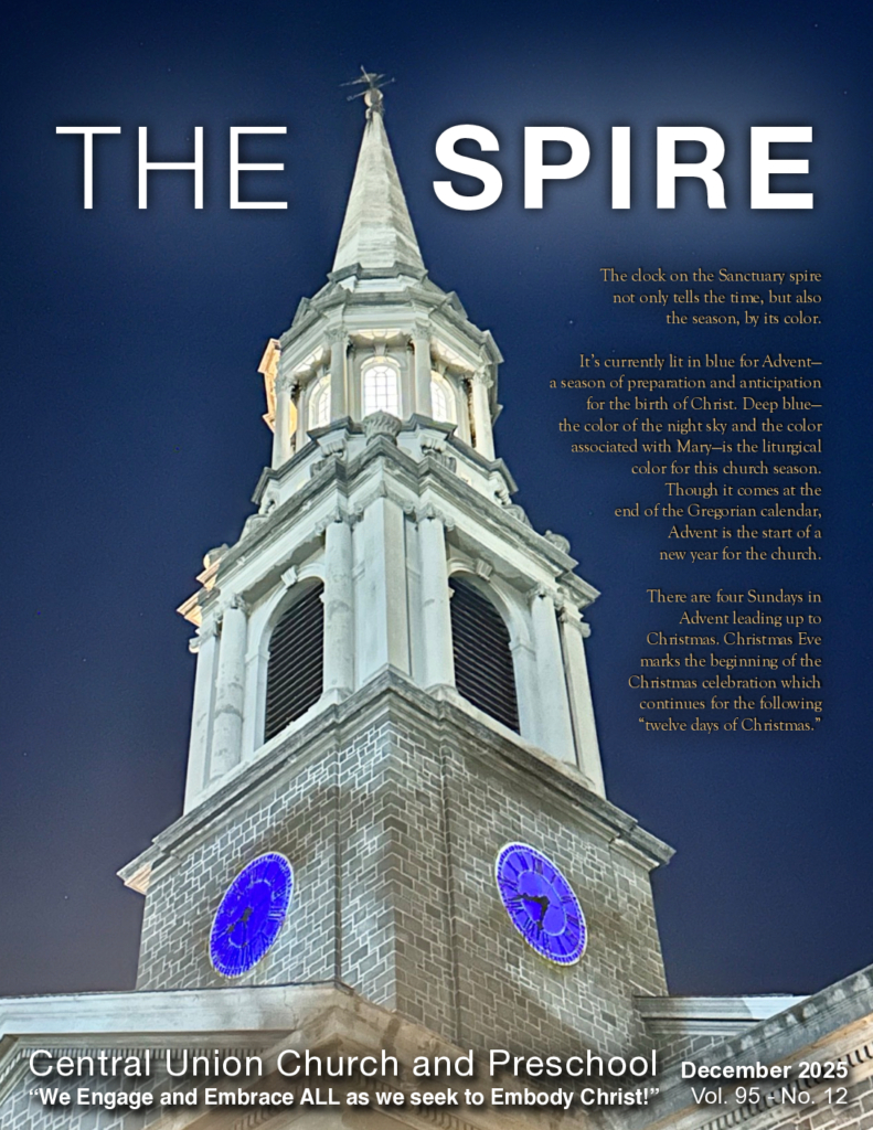 December 2025 Spire cover of blue clock tower