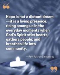 quote graphic "hope is not a distant dream..."