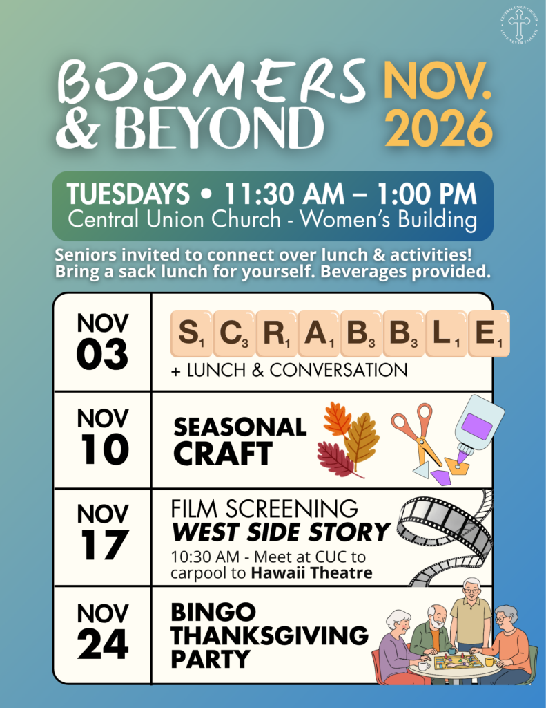 Boomers & Beyond November 2026 calendar