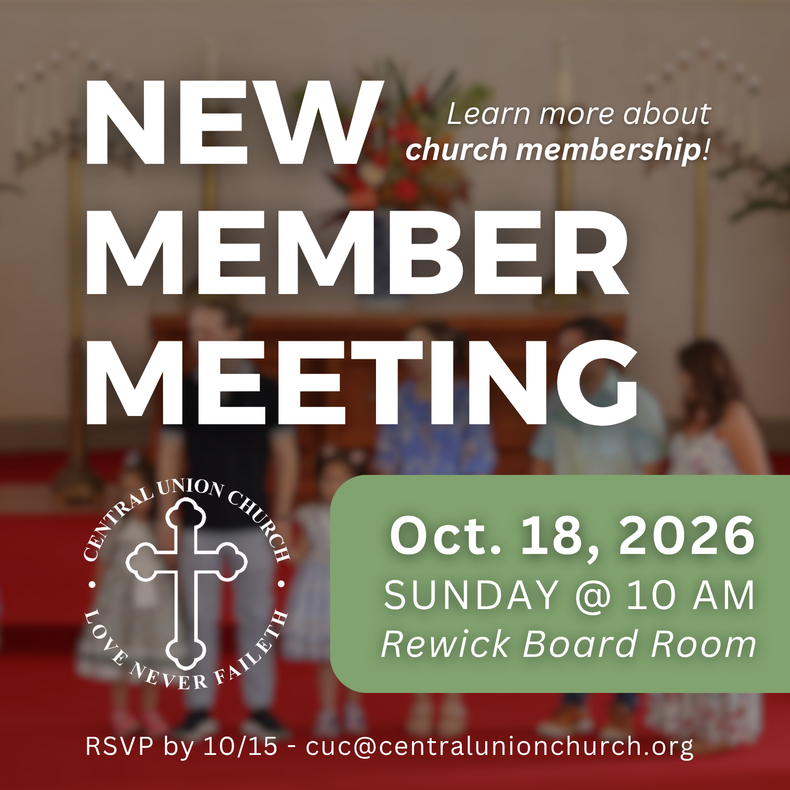 New Member Meeting on October 18, 2026